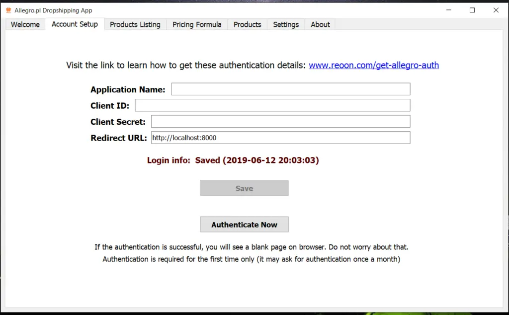 allegro dropshipping app account setup