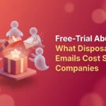 Illustration of many identical ghost-like users reaching for one free-trial gift box, one holding a dissolving disposable email envelope
